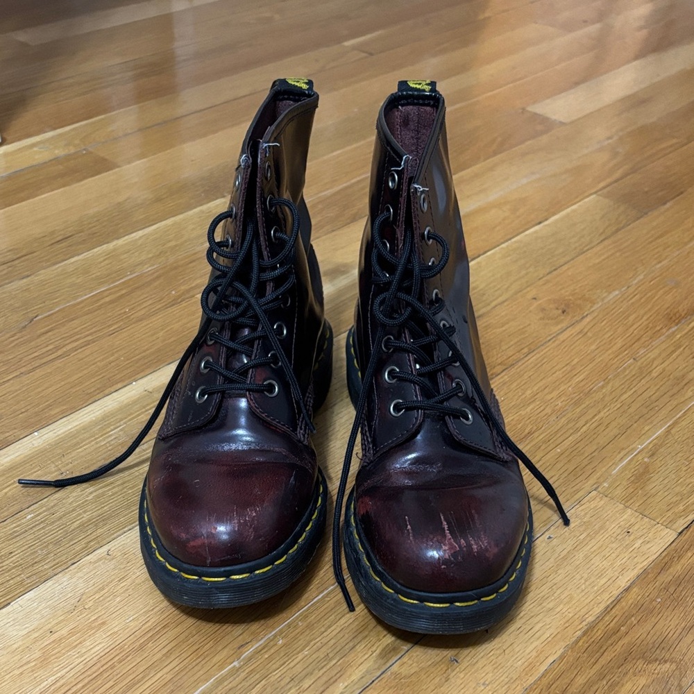 Dr. Martens Burgundy Lace-Up Boots